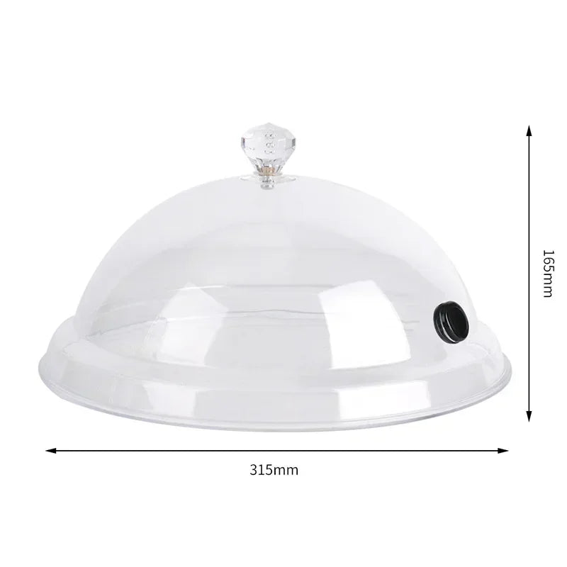 Acrylic Food Smoking Dome Cloche Molecular Cuisine Smoke Hood Kitchen Smoke Cover for Cocktail Dessert BBQ Steak Food Presentation For home