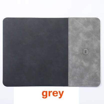 Revolutionary 2-in-1 PU Leather Gaming Mouse Pad with 15W Wireless Fast Charging for Ultimate PC and Laptop Experience