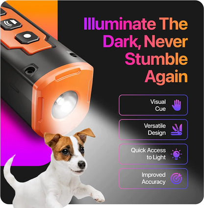 Dog Protection Pet Training Dog Repeller Ultrasonic Dog Training Device Rechargeable anti Dog Bark Deterrent Device with LED Flashlight