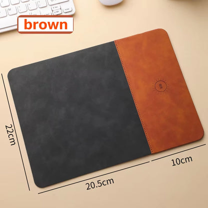 Revolutionary 2-in-1 PU Leather Gaming Mouse Pad with 15W Wireless Fast Charging for Ultimate PC and Laptop Experience