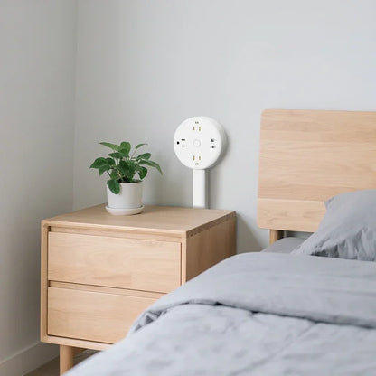 Rotating Wall Outlet Extender with Adjustable Multi-Plug Design