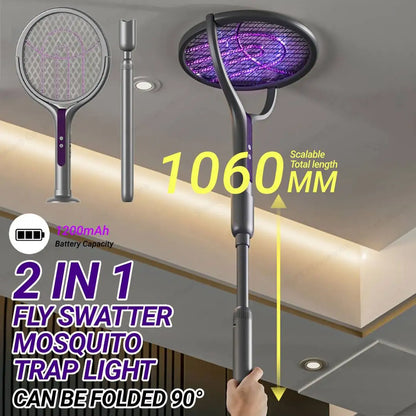 Electric Mosquito Killer, Foldable Insect Racket, USB Rechargeable, Mosquito Swatter, Bug Zapper Trap Lamp, Fly Trap, Indoor & Outdoor