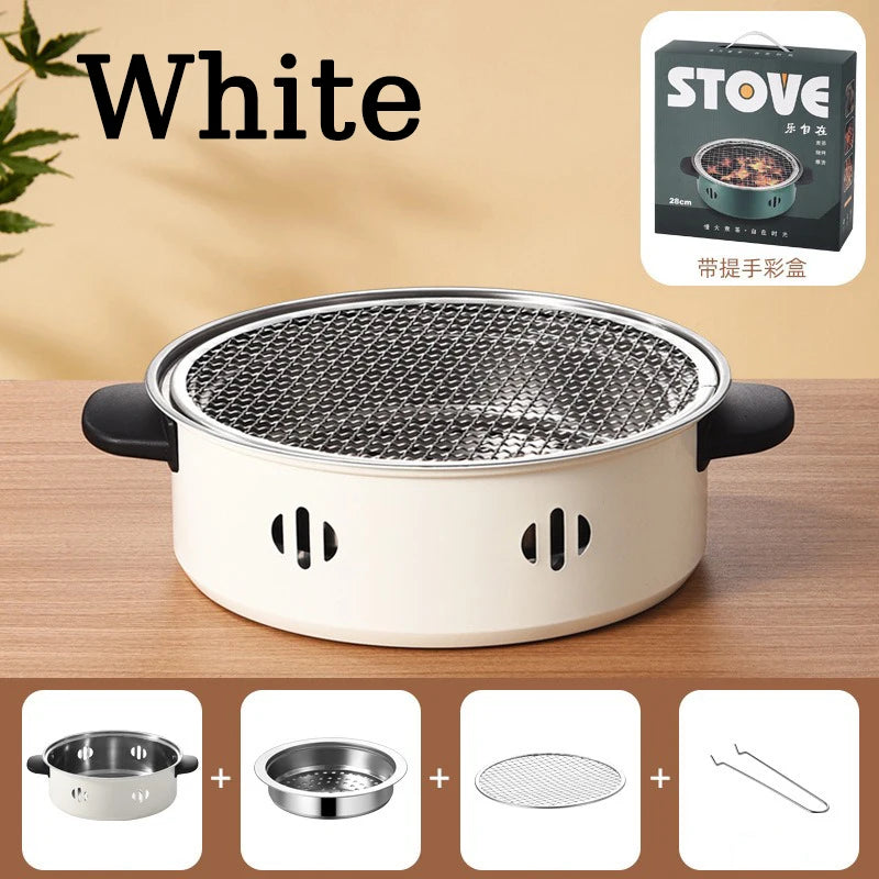 Barbecue Grill Home Barbecue Outdoor Camping Charcoal BBQ Stove Grills Mesh Portable Smokeless Barbecue Grill Pan, Picnic cooking