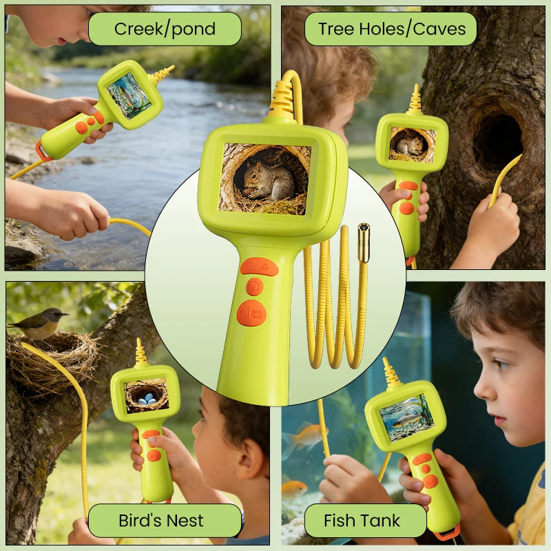 Portable HD Endoscope Camera with LED Lights – Waterproof Handheld Borescope for Kids & Adults