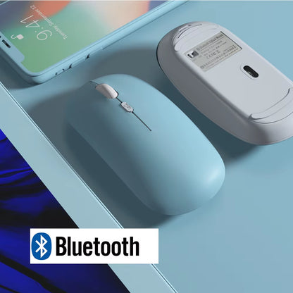 Slim Wireless Bluetooth Mouse – Silent Click, Rechargeable & Compatible with iPad, Android Tablets, Laptop & PC