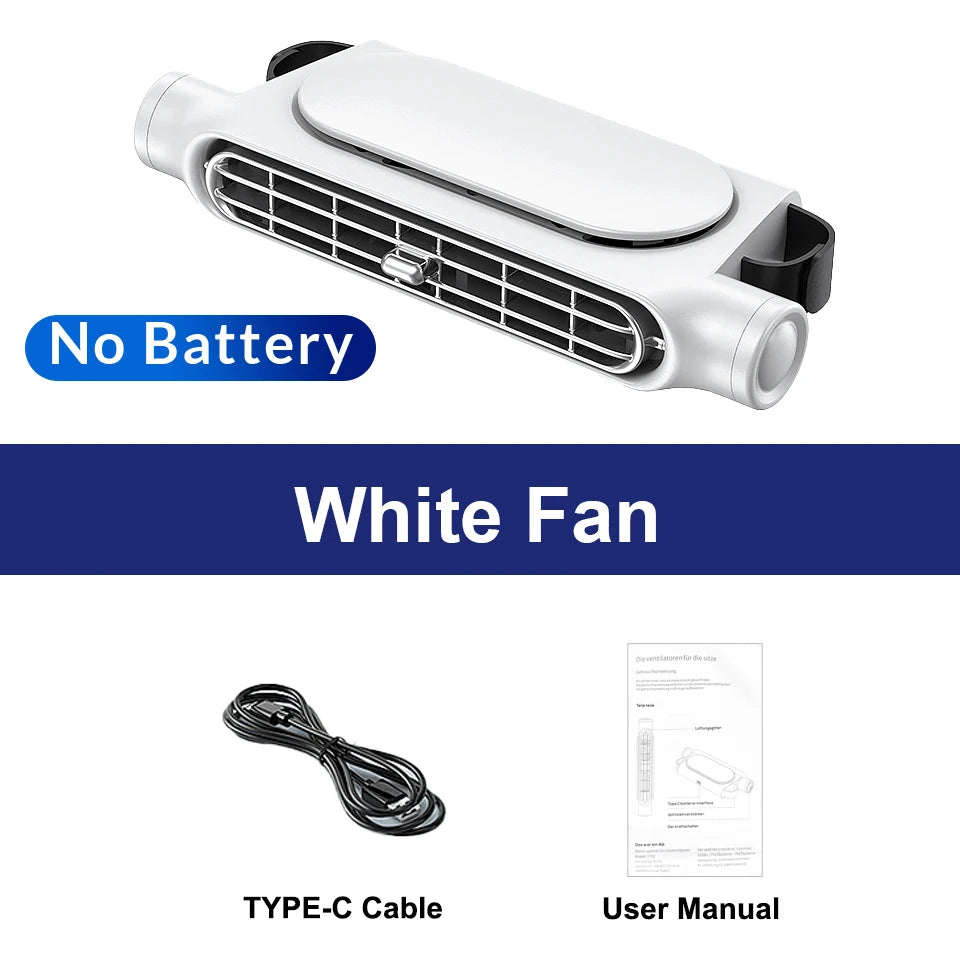 Car Seat Cooling Fan 3 Speed Adjustable 5V USB Car Headrest Cooling Air Fan Car Seat Fan for Front Rear Car Interior Accessories