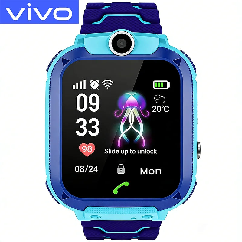 Introducing the Ultimate GPS Tracking Waterproof Smart Watch for Kids - 4G SIM Card, Call, and Camera Features for Safety and Fun!
