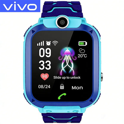 Introducing the Ultimate GPS Tracking Waterproof Smart Watch for Kids - 4G SIM Card, Call, and Camera Features for Safety and Fun!