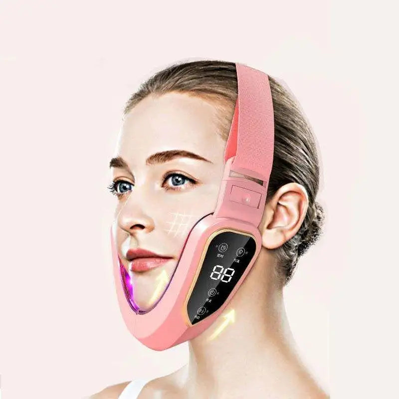 LED Facial Lifting Electric Device, Face Slimming Massager V-Line Chin Lift Beauty Device Red Blue Light Therapy Facial Sculpting Machine Anti-Wrinkle Skin Tightening Double Chin Reducer USB Rechargeable