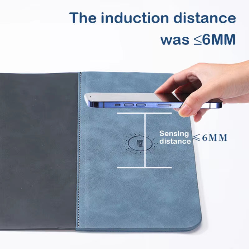 Revolutionary 2-in-1 PU Leather Gaming Mouse Pad with 15W Wireless Fast Charging for Ultimate PC and Laptop Experience