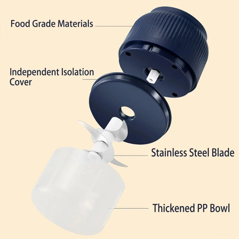 Mini USB Rechargeable Food Chopper – Electric Garlic & Vegetable Cutter (250ml)