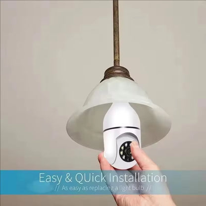 360° WiFi Bulb Security Camera – HD Wireless IP Camera with Motion Detection, Night Vision & Two-Way Audio Free APP Support Android Phone