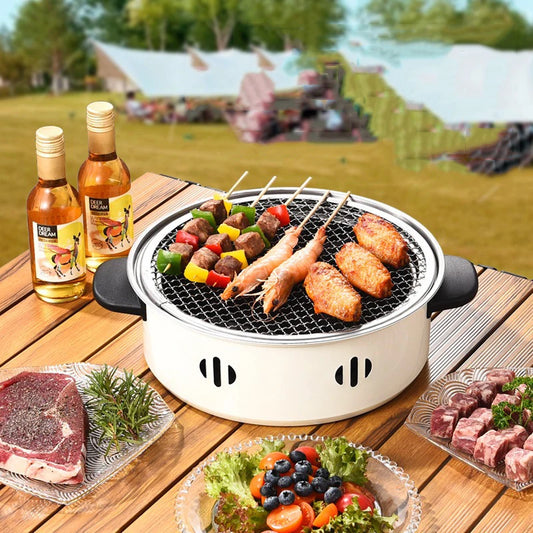 Barbecue Grill Home Barbecue Outdoor Camping Charcoal BBQ Stove Grills Mesh Portable Smokeless Barbecue Grill Pan, Picnic cooking