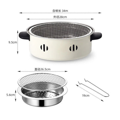 Barbecue Grill Home Barbecue Outdoor Camping Charcoal BBQ Stove Grills Mesh Portable Smokeless Barbecue Grill Pan, Picnic cooking