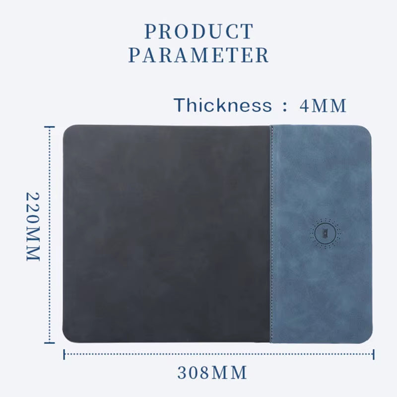 Revolutionary 2-in-1 PU Leather Gaming Mouse Pad with 15W Wireless Fast Charging for Ultimate PC and Laptop Experience