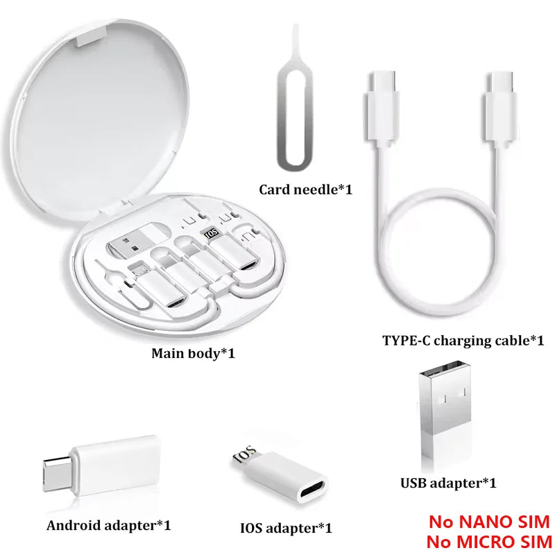 Versatile 60W Multi USB Type-C Charging Adapter Cable Kit - Includes USB A, Type-C, and Lightning Conversion for Ultimate Convenience
