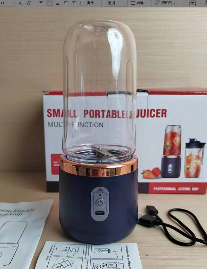Revolutionary Portable Blender Juicer Cup – 6-Blade USB Rechargeable Smoothie Maker for Effortless Shakes, Fresh Juice & Ice Crushing