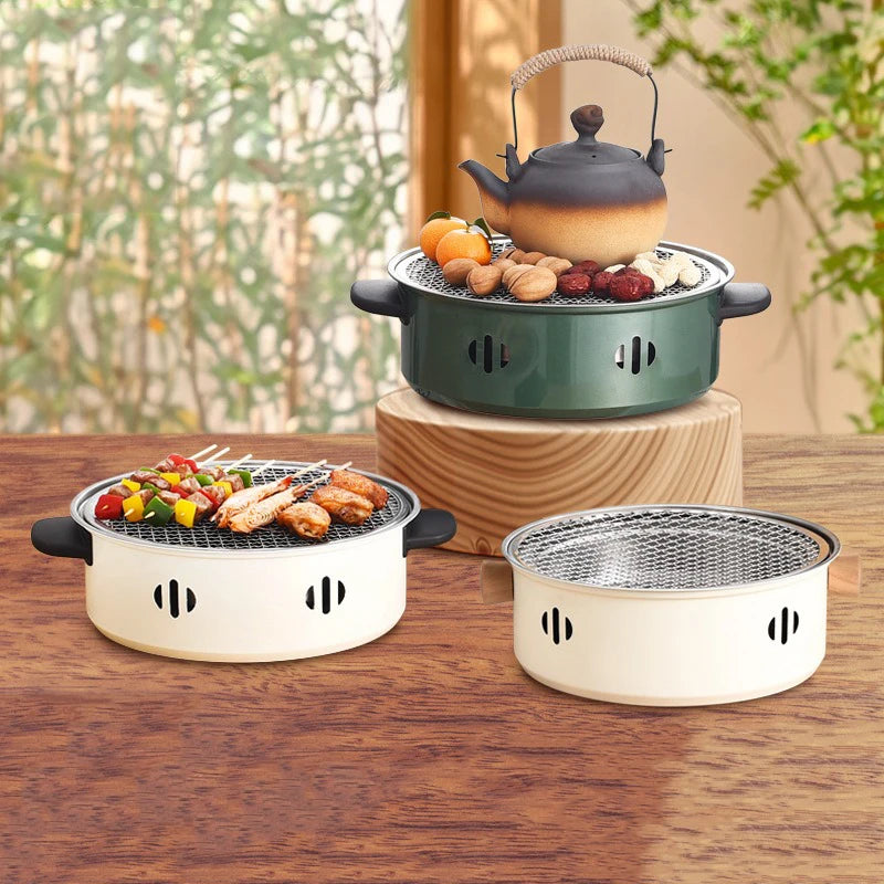 Barbecue Grill Home Barbecue Outdoor Camping Charcoal BBQ Stove Grills Mesh Portable Smokeless Barbecue Grill Pan, Picnic cooking