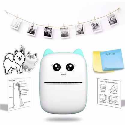 Mini Cat Portable Thermal Printer – Wireless Bluetooth Photo & Label Printer for iOS & Android