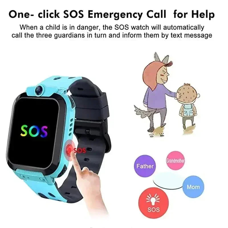 Introducing the Ultimate GPS Tracking Waterproof Smart Watch for Kids - 4G SIM Card, Call, and Camera Features for Safety and Fun!