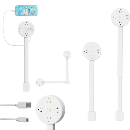 Rotating Wall Outlet Extender with Adjustable Multi-Plug Design