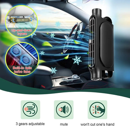 Car Seat Cooling Fan 3 Speed Adjustable 5V USB Car Headrest Cooling Air Fan Car Seat Fan for Front Rear Car Interior Accessories