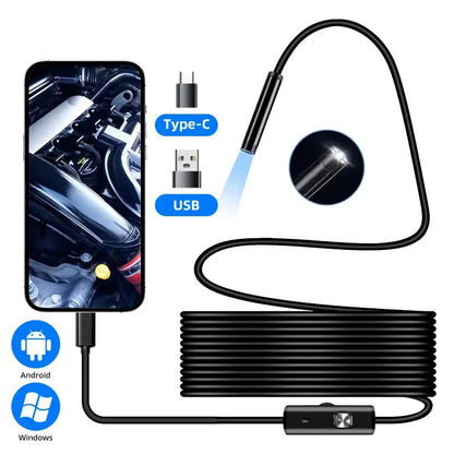Discover the Versatile 5.5/7.0MM Type-C Endoscope Camera: IP67 Waterproof with 6 Adjustable LEDs for Ultimate Inspection on Phone & PC