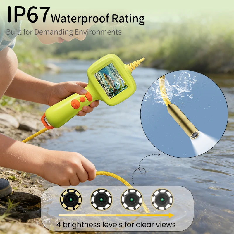 Portable HD Endoscope Camera with LED Lights – Waterproof Handheld Borescope for Kids & Adults