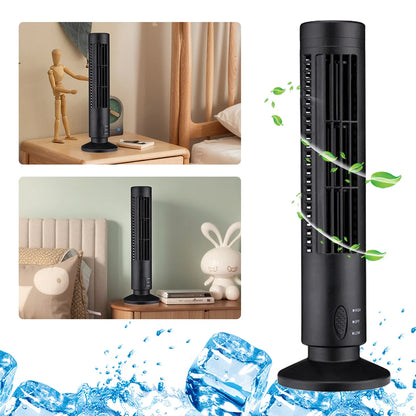Experience Ultimate Comfort with the LED Bladeless Tower Fan - 2 Speed USB Electric Cooling Fan for Home, Bedroom, and Office