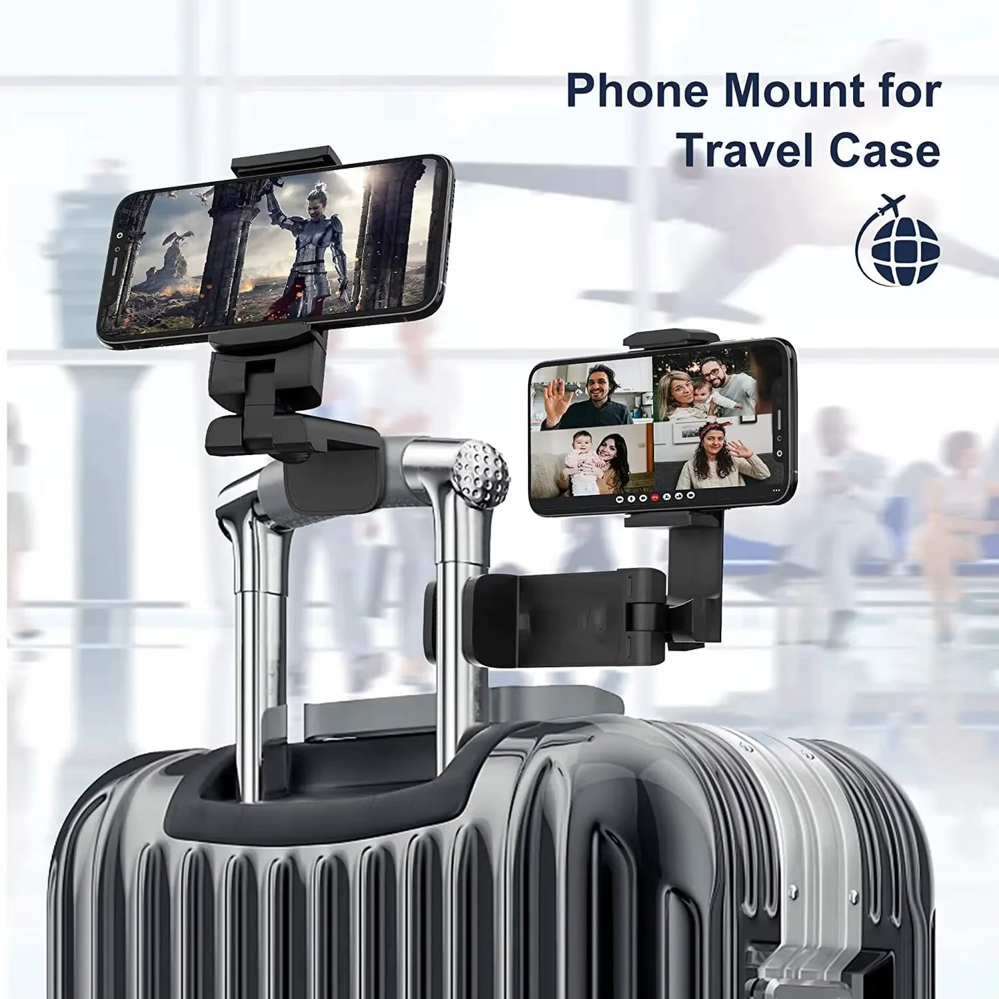 Universal 360 Rotate Foldable Airplane Travel Phone Holder Stand Mount Desk Lazy Car Seat Flying Holder for 4.7-6.9 Inch Phone