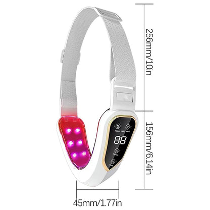 LED Facial Lifting Electric Device, Face Slimming Massager V-Line Chin Lift Beauty Device Red Blue Light Therapy Facial Sculpting Machine Anti-Wrinkle Skin Tightening Double Chin Reducer USB Rechargeable
