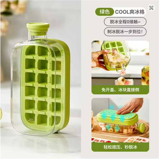Press Release Ice Tray Cup, Ice Cube Maker Bottle Food Grade Ice Tray with Straw Reusable Ice Cube Water Bottle 500ml/800ml, Summer products