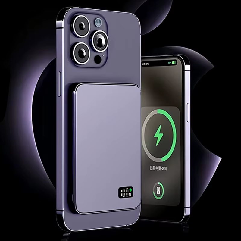 Ultra Thin 10000mAh Magnetic Wireless Power Bank – 20W PD Fast Charging, 15W Wireless LED Display Charger Battery, Mag safe for iPhone, Samsung