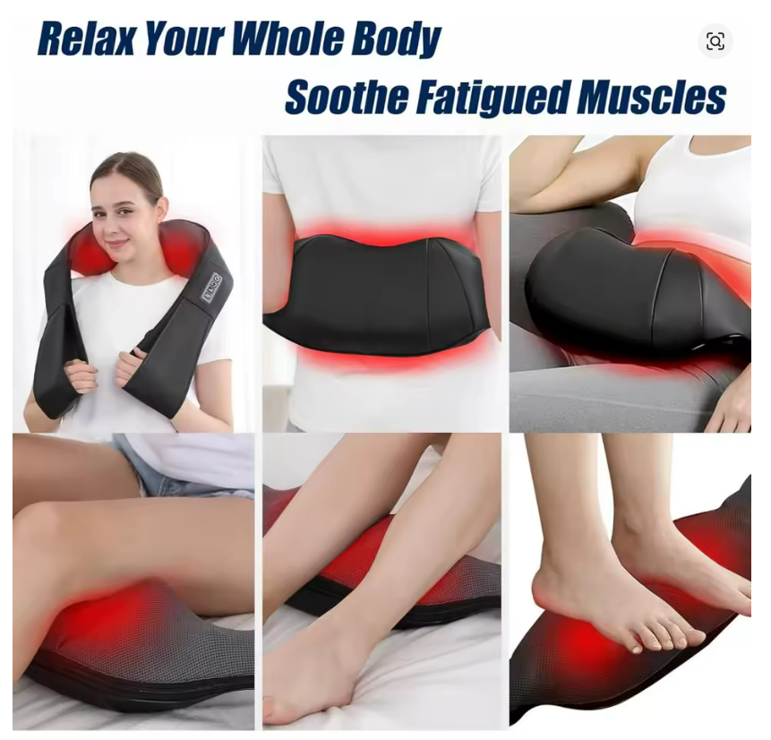 Neck & Back Massager – 8-Kneading Nodes with Heat & Adjustable Speed, Best Gift for Birthday and Special Occasion, Gift for Fathers, Gift for Mothers