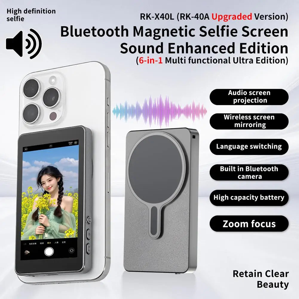 Magnetic Wireless Selfie Screen Projector – Elevate Your Content Creation, Trending Product, Influencer Gear
