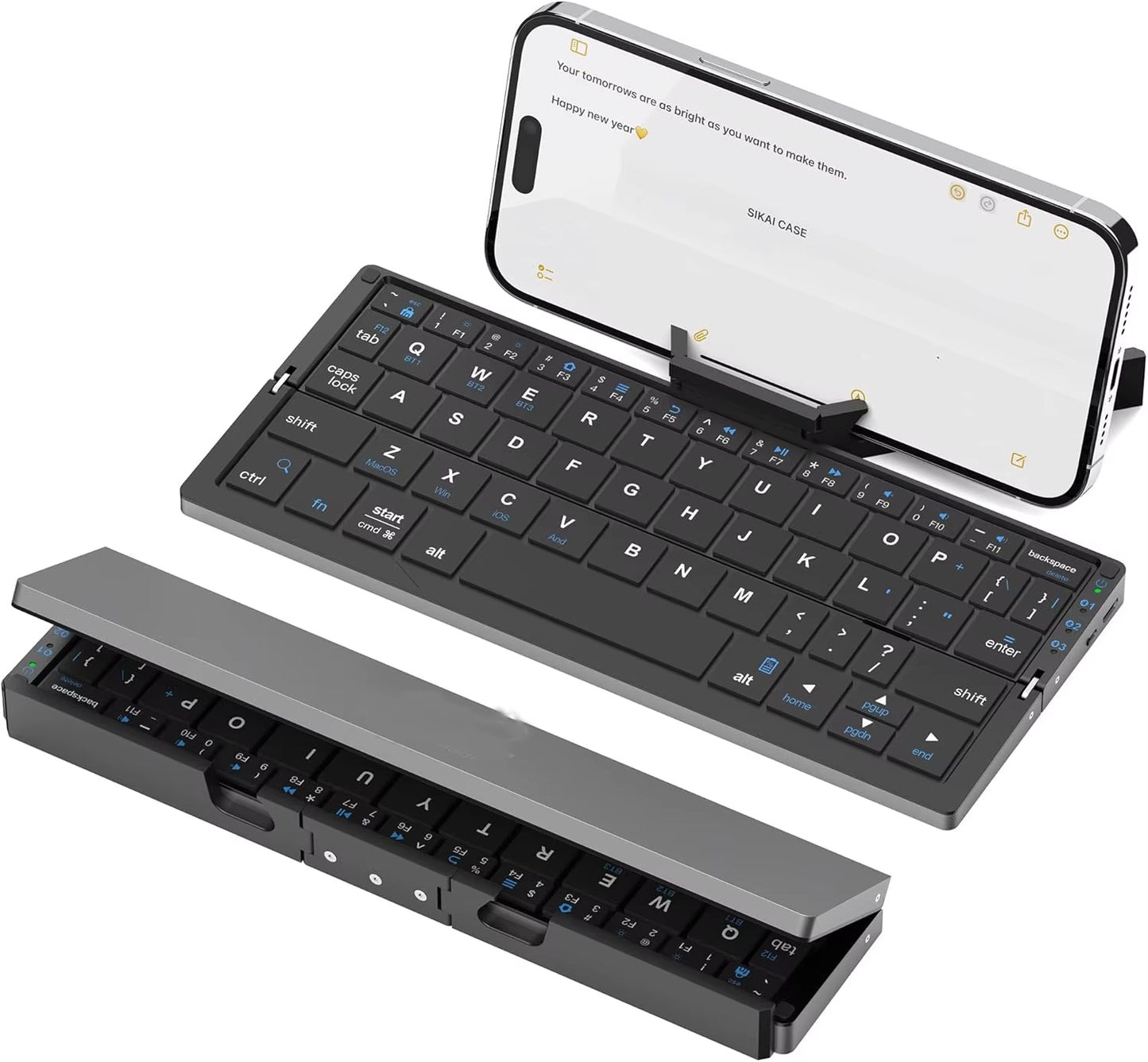 Folding Keyboard Bluetooth Rechargeable Bluetooth Keyboard for Laptop Ipad Phone Mini Portable Folding Keyboard