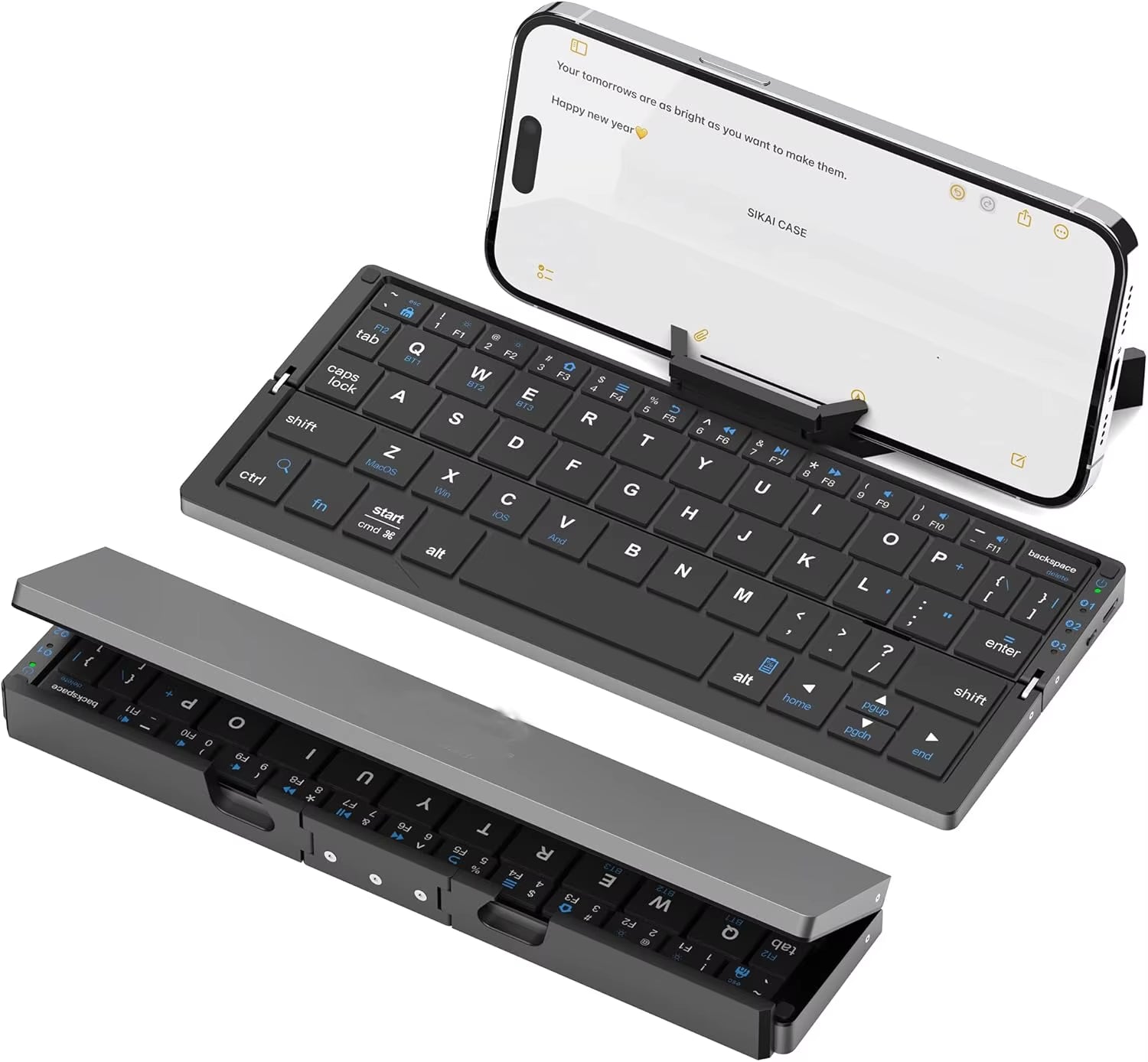 Folding Keyboard Bluetooth Rechargeable Bluetooth Keyboard for Laptop Ipad Phone Mini Portable Folding Keyboard