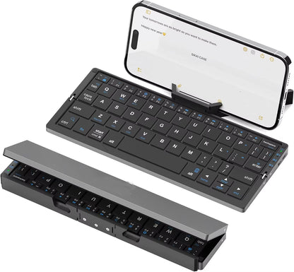 Folding Keyboard Bluetooth Rechargeable Bluetooth Keyboard for Laptop Ipad Phone Mini Portable Folding Keyboard