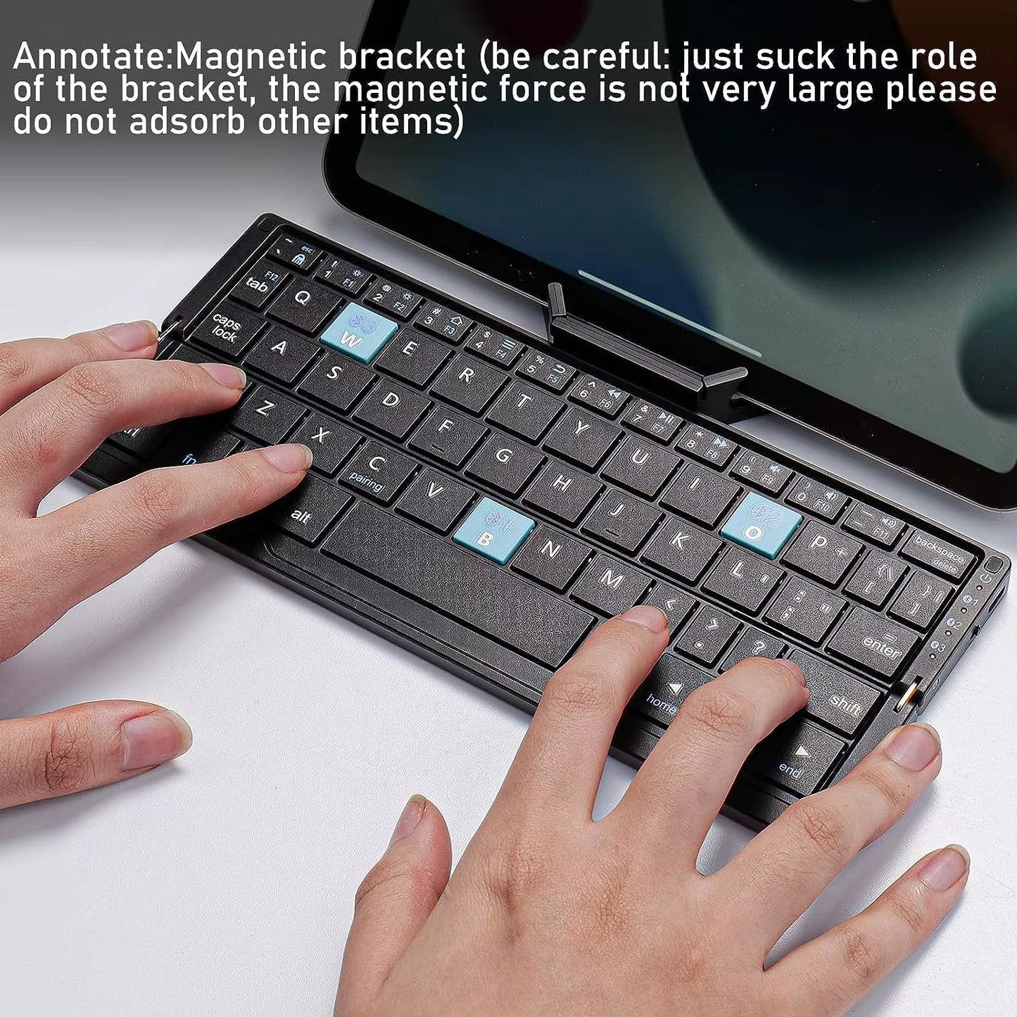 Folding Keyboard Bluetooth Rechargeable Bluetooth Keyboard for Laptop Ipad Phone Mini Portable Folding Keyboard