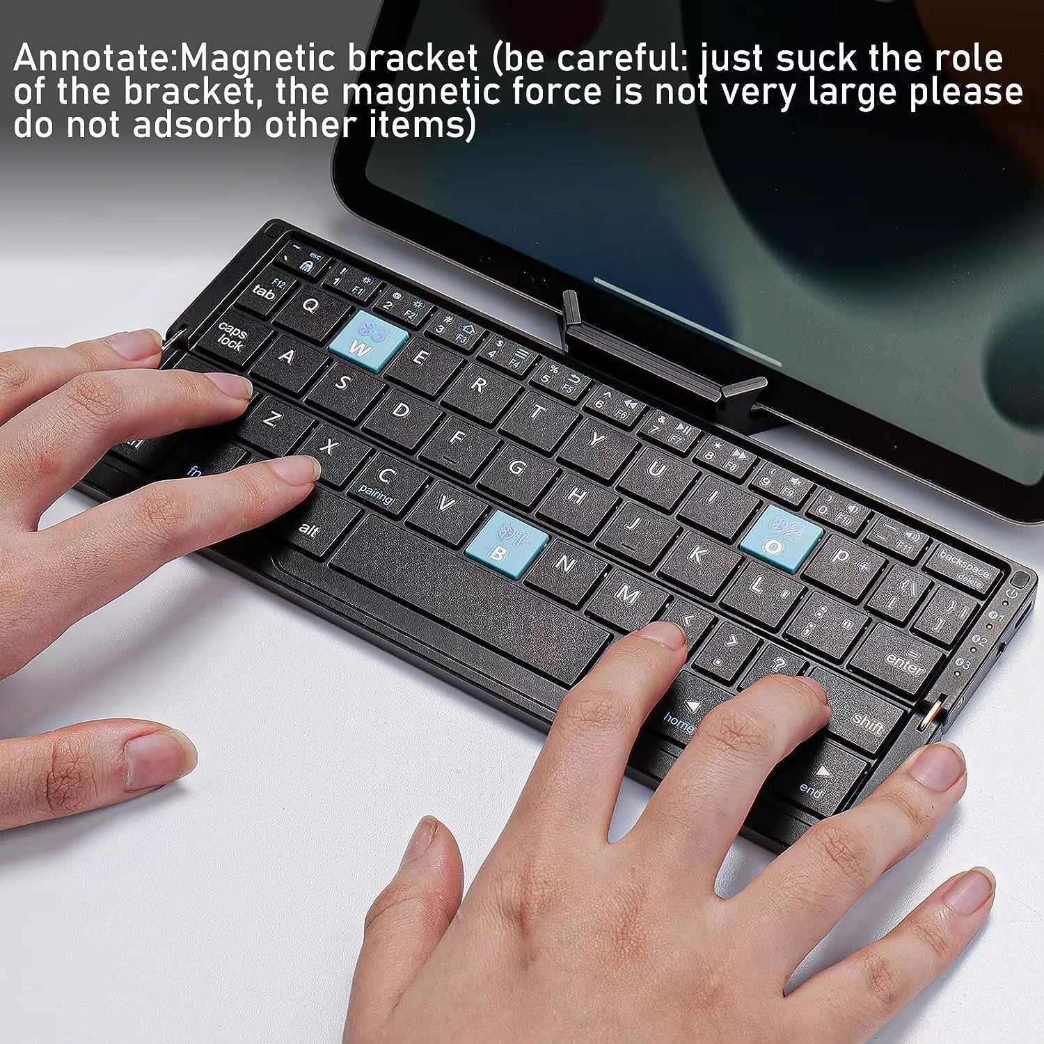 Folding Keyboard Bluetooth Rechargeable Bluetooth Keyboard for Laptop Ipad Phone Mini Portable Folding Keyboard