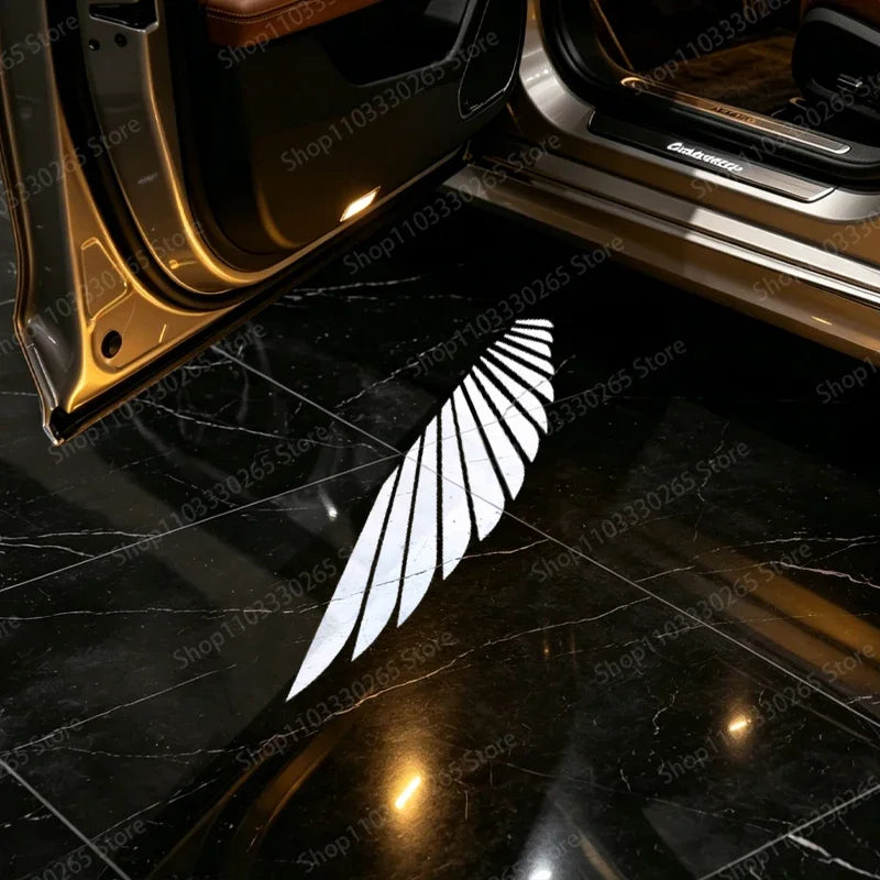 Transform Your Ride with Angel Wings Welcome Light - Stunning Automotive Door Projector for a Mesmerizing Atmosphere