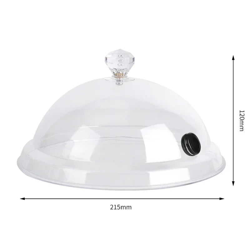 Acrylic Food Smoking Dome Cloche Molecular Cuisine Smoke Hood Kitchen Smoke Cover for Cocktail Dessert BBQ Steak Food Presentation For home