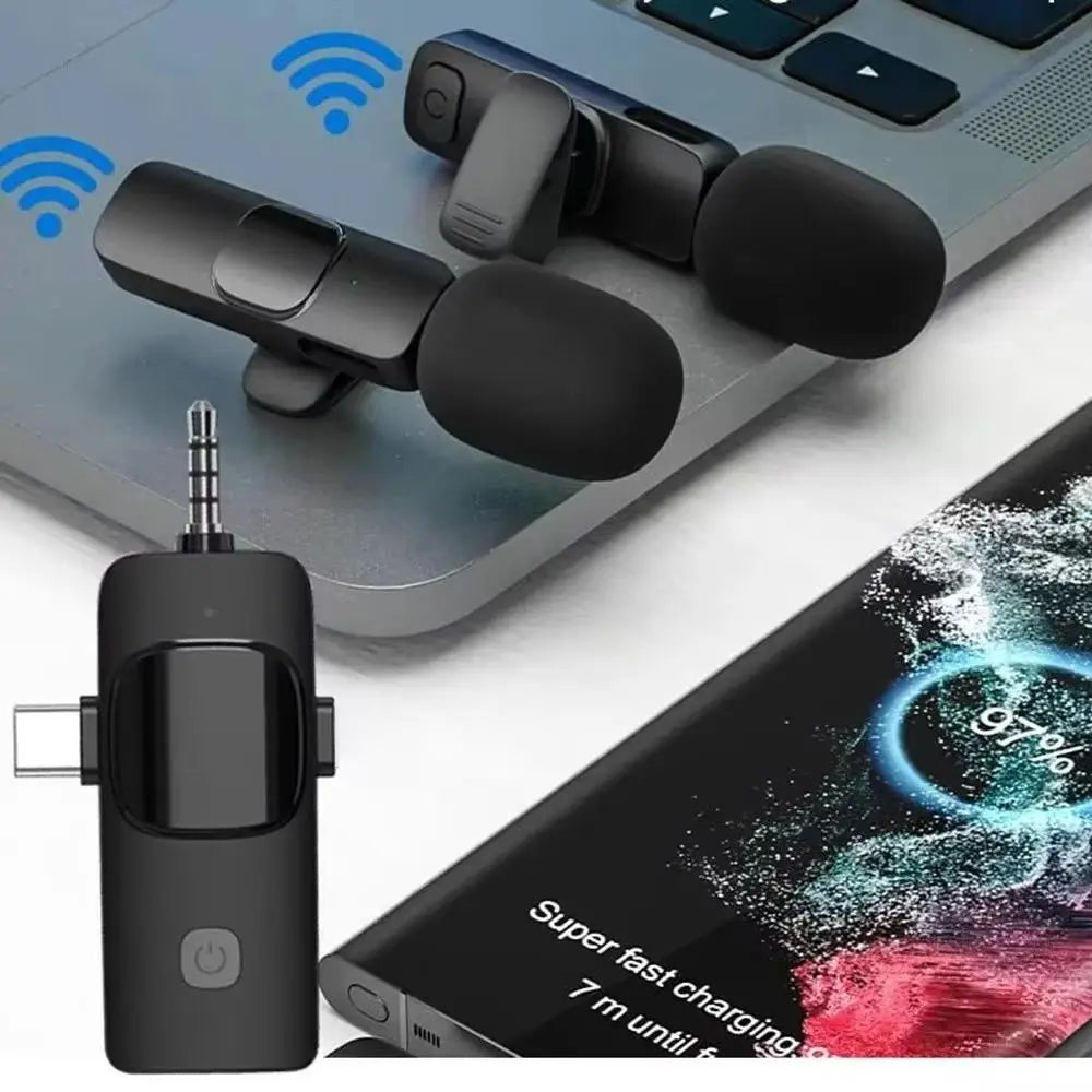 Elevate Your Recording Experience with the Wireless Lavalier Microphone - Perfect for iPhone, iPad, Android, Xiaomi, Samsung, and Live Gaming!