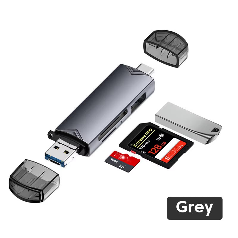 Ultimate 6 in 1 USB 3.0 Card Reader: Fast, Versatile OTG Adapter for All Your Memory Needs
