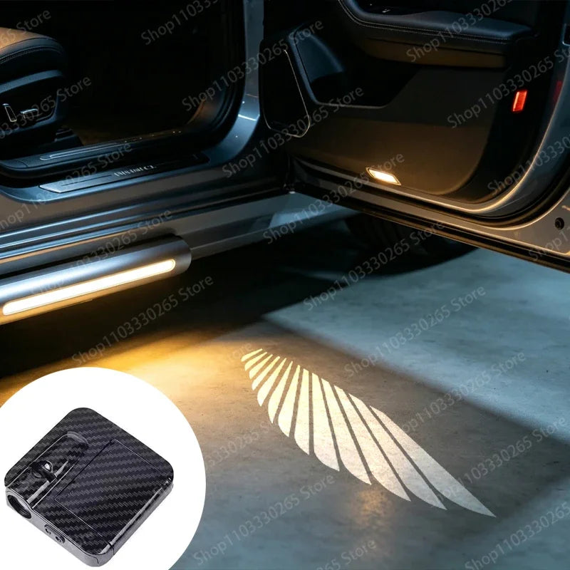 Transform Your Ride with Angel Wings Welcome Light - Stunning Automotive Door Projector for a Mesmerizing Atmosphere