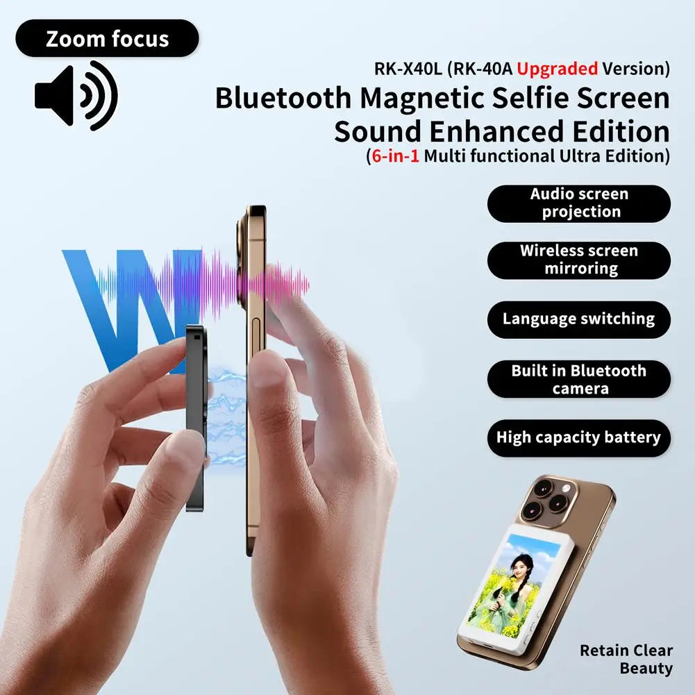 Magnetic Wireless Selfie Screen Projector – Elevate Your Content Creation, Trending Product, Influencer Gear