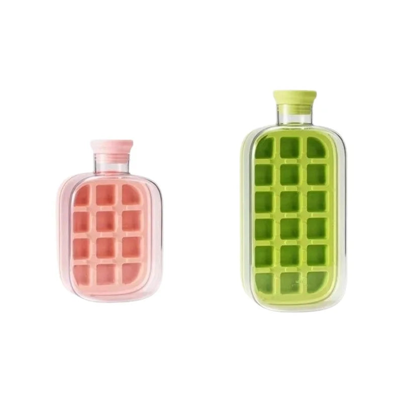 Press Release Ice Tray Cup, Ice Cube Maker Bottle Food Grade Ice Tray with Straw Reusable Ice Cube Water Bottle 500ml/800ml, Summer products