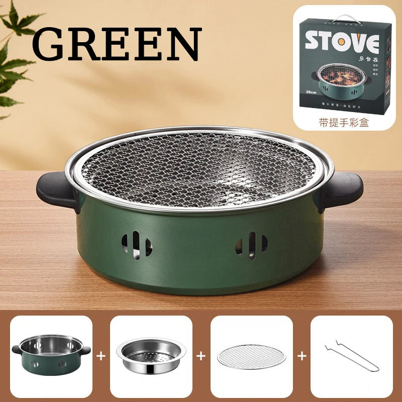 Barbecue Grill Home Barbecue Outdoor Camping Charcoal BBQ Stove Grills Mesh Portable Smokeless Barbecue Grill Pan, Picnic cooking