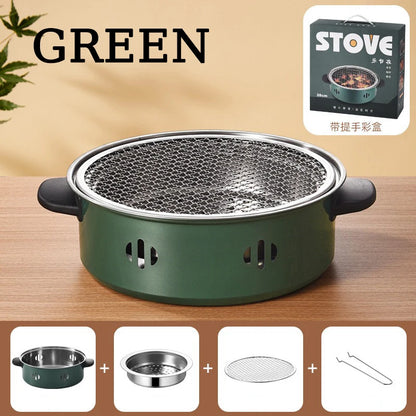 Barbecue Grill Home Barbecue Outdoor Camping Charcoal BBQ Stove Grills Mesh Portable Smokeless Barbecue Grill Pan, Picnic cooking