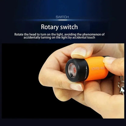 Pocket Keychain Flashlight Waterproof Outdoor Hiking Camping Mini Flashlight USD Rechargeable LED Multifunctional Strong Light